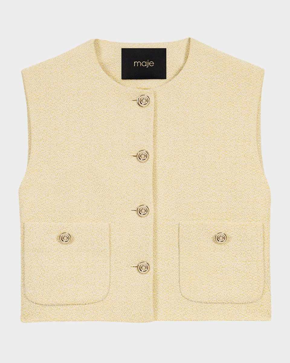 Visoleil Sleeveless Cropped Blazer